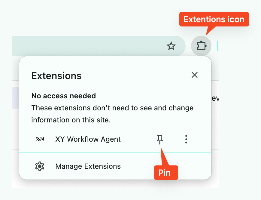 Extension Icon in Toolbar