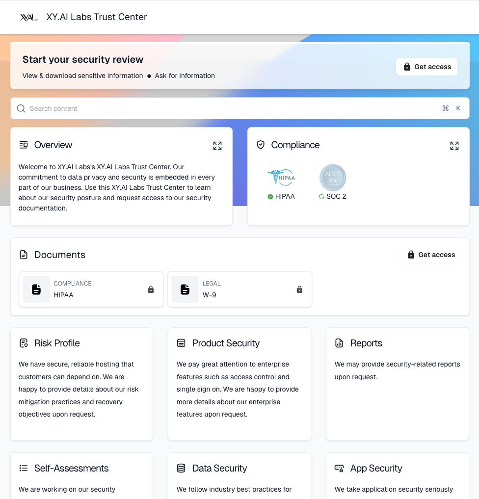 Trust Center overview